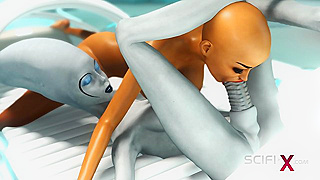 Futa Alien Seduces Human Girl in Steamy Sci-Fi Laboratory Tryst