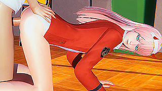 Zero Two Gets Pounded Hard by Darling in Wild Schoolhouse Fuck Fest