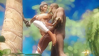 Tribal Warrior Queen Claims Her Mate in Fiery Beach Encounter Under Moonlight