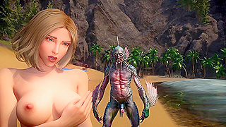 Blonde Goddess Pleasured in Wild Triple Tease Steam-Filled Fantasy