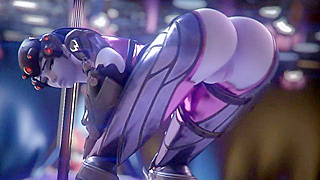 Widowmaker Tempts Fate with Lush Curves Then Takes Cock Deep Throat