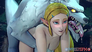 Zelda Surrenders to Wild Desire with Alpha Werewolf in Dark Woods Tryst