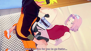 Sakura Surrenders to Narutos Tender Embrace Beneath the Moonlit Night