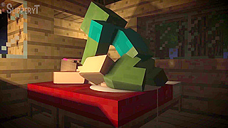 Jenny Overwhelmed by Zombie Iron Golem in Wild Minecraft Lust Fest