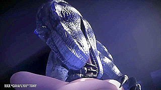 T-Rex Temptation: Wild Oral Encounter in Prehistoric Jungle Fantasy