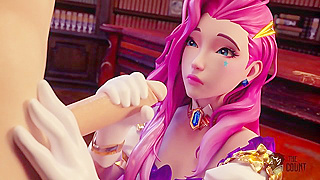 Seraphine Gorges on Triple Load in Steamy Hentai Blowbang Fantasy