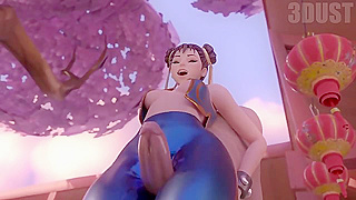 Chun-Li Tempts Fate with Steamy Thigh Ride Mind-Blowing Climax