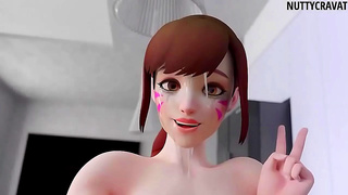 D.Va Claims Mercy in Heated Overwatch Hentai Showdown