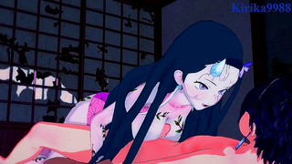 Nezuko Daki Tempt Tanjiro in Hot Demon Slayer Pleasure Ride