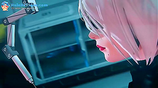 Nier Automata Seduction: Hot Tryst with Busty Android Babes in 3D Wonderland