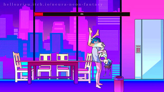 Cute Anime Girl Dives into Steamy Neon-Lit Fantasy Romance – Day 69 Climax