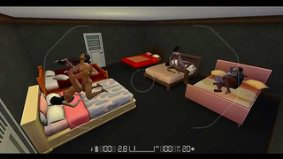 Steamy Lesbian Orgy Caught on Cam – Wild 3D Hentai Night Escapade