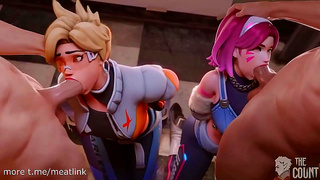 D.Va Tracer Ignite Explosive Pleasure in Steamy Overwatch Encounter