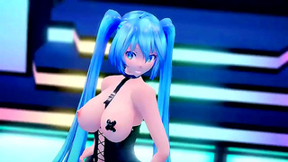 Mikus Lush Curves Spark Feverish 3D Desires in Sultry MMD Tryst