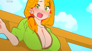 Alex the Busty Milf Stuck in Blocky Fences While Steve Ravishes Her Hard