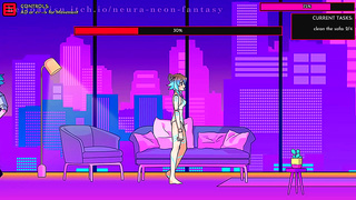 Cute Anime Babe Ignites Forbidden Passion in Neon-Lit Fantasy Romance