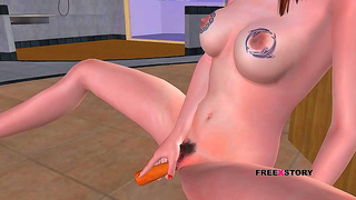Voluptuous Teen Enjoys Juicy Carrot Play in Steamy 3D Hentai Fantasia
