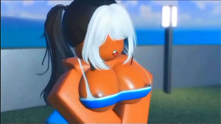 Half-Life Twins Dominate Roblox Guy in Hot Anime Gay Action