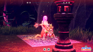 Pawsmati Goddess Enjoys Wild Triple Lovemaking in Hot 3D Hentai Action