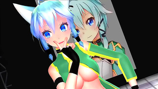 Sinons Hot Blowjob Dream Comes Alive in SAO MMORPG Encounter
