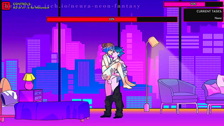 Neon Nights: Shy Tempts Stranger in Steamy Anime Tryst