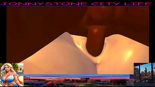 Blonde Goddess Seduces Mysterious Lover Under Glowing City Lights