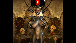 Busty Drow Tempts Brave Hero in Sizzling Magical Tryst