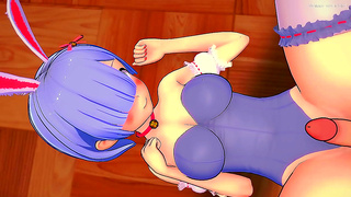 Rems Busty Bunny Suit Tease Leads to Steamy 3D Hentai Fantasy Frenzy