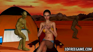 Twin Goblins Claim Virgin Princess Beneath Moonlit Skies – Wild Lust Unleashed