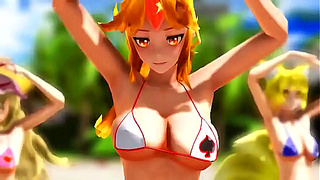 Bikini Beauty Seduces Fate in Sizzling 3D Hentai Dance Fantasy