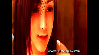 Tifa Surrenders to Pleasure in Hot Hentai Bedroom Action