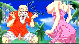 Bulma Seduces Master Roshi in Hot Dragon Ball Tryst