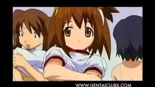 Busty Anime Girls Tempt a Horny Monster in Sweaty Locker Room Fun
