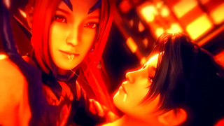 Momiji Faces Lustful Demon in Wild 3D Hentai Battle Encounter