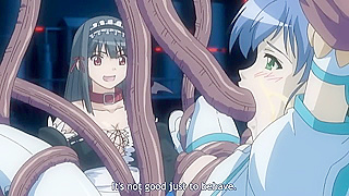 Maid Tempted by Demonic Tendrils in Sultry Hentai Encounter