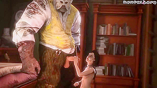 Elizabeth Sucks Massive Cock and Takes Cum Facials in Steamy Bioshock Parody