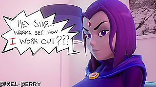 Raven Claims Starfire with Enchanted Futa Dick in Steamy Hentai Tryst