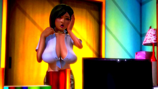 Curvy Animated Beauty Teases Nerd Into Hot Blowjob Action