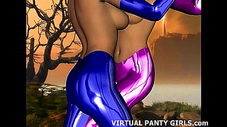 Busty French Maid Seduces with Lacy Panties Tease – Steamy 3D Fantasyy