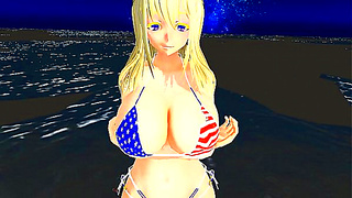 Voluptuous 3D Goddess Ignites Fiery Romance in Sultry Animation