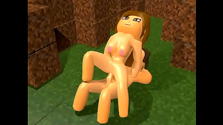 Brunette Minecraft Babe Ignites Hot 3D Hentai Adventure