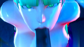 Succubus Devours Cock in Steamy 3D Blowjob Fantasy on Halloween Night
