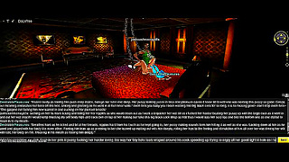 Triad Ecstasy in Violet Hues: Busty 3D Goddess Rules Her Lovers in IMVU World