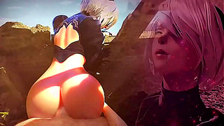 Voluptuous Anime Goddess Devours Massive Cocks in Steamy 3D Blowbang
