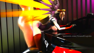 Mercys Voluptuous Curves Ignite Steamy VR Encounter in Forbidden Parking Lot Tryst