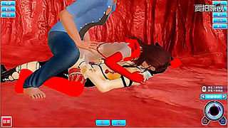 Steamy Asian Hentai threesome - wild 3D fantasy with triple passion heat