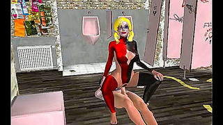 Harley Quinns Hot Bathroom Tryst Sparks Naughty Hentai Action