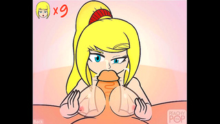 Samus Pleasures Giant Warrior with Sensual Zero Suit Blowjob – Smash Temptation