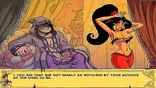 Jasmine Seduces the Genie with Fiery Passion in Steamy Animated Encounter