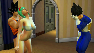 Bulma Seduces Goku While Jealous Vegeta Spies – A Steamy Encounter Begins